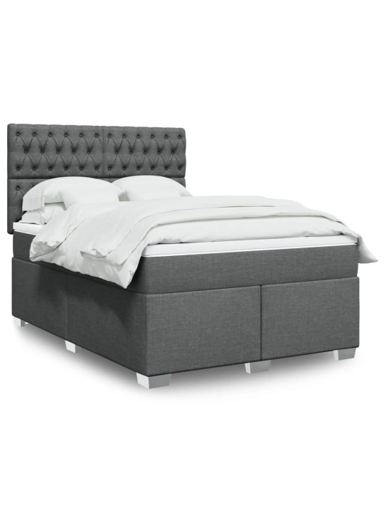 Box spring postel s matrací tmavě šedá 160x200 cm textil