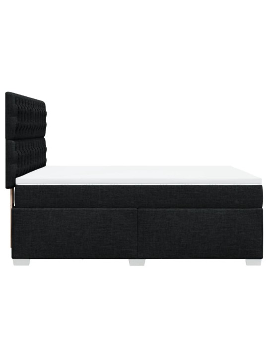 Box spring postel s matrací černá 160x200 cm textil