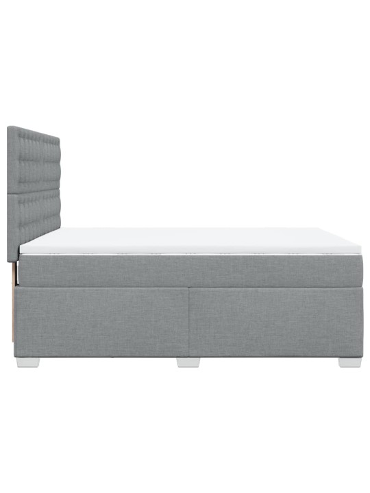 Box spring postel s matrací světle šedá 160 x 200 cm textil