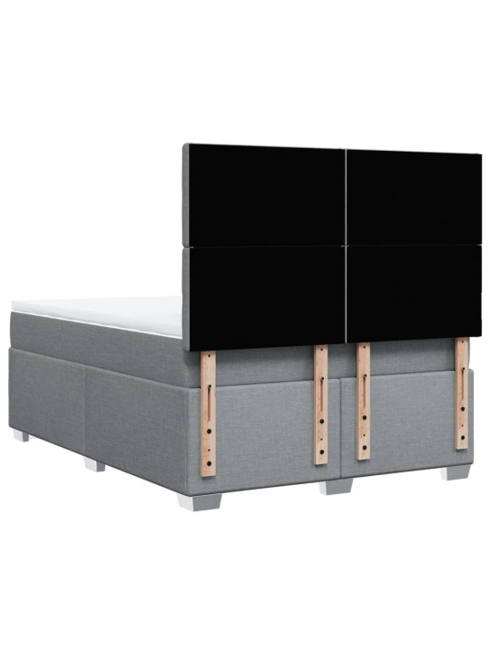 Box spring postel s matrací světle šedá 160 x 200 cm textil