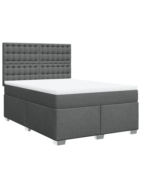 Box spring postel s matrací tmavě šedá 160x200 cm textil