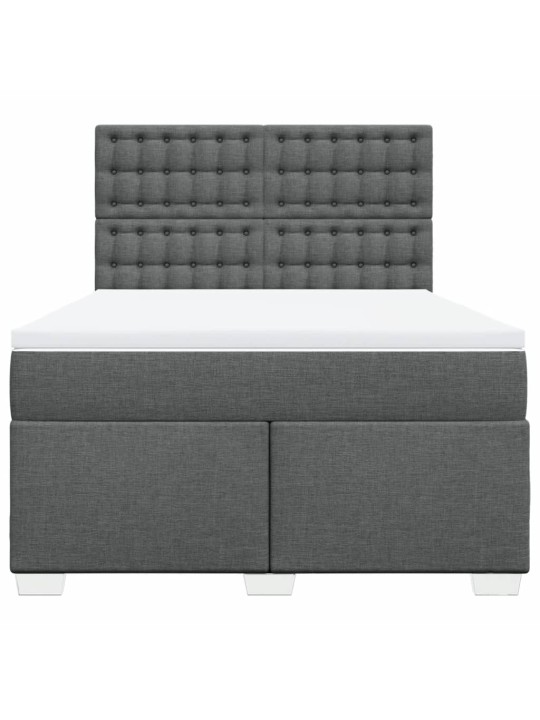 Box spring postel s matrací tmavě šedá 160x200 cm textil