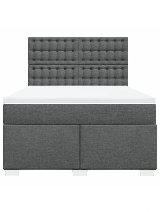 Box spring postel s matrací tmavě šedá 160x200 cm textil