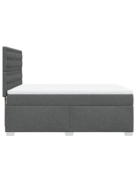 Box spring postel s matrací tmavě šedá 160x200 cm textil