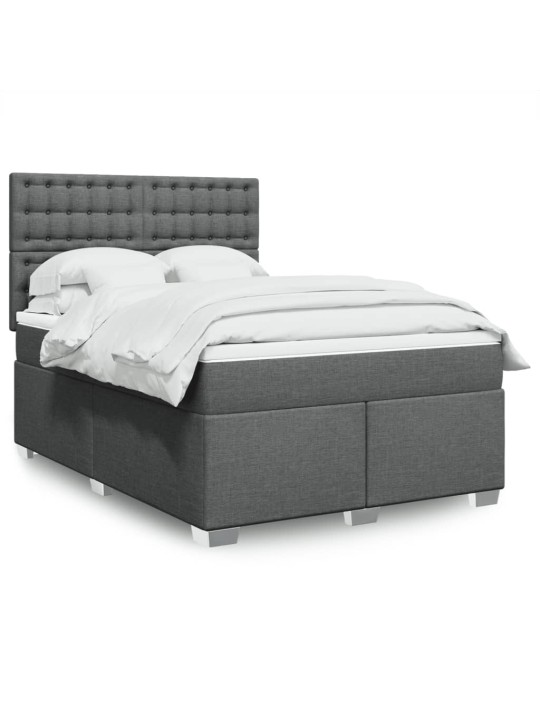 Box spring postel s matrací tmavě šedá 160x200 cm textil