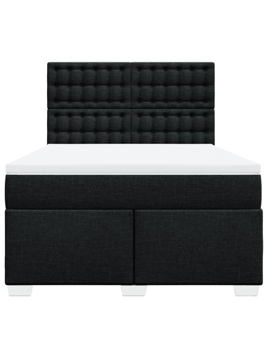 Box spring postel s matrací černá 160x200 cm textil