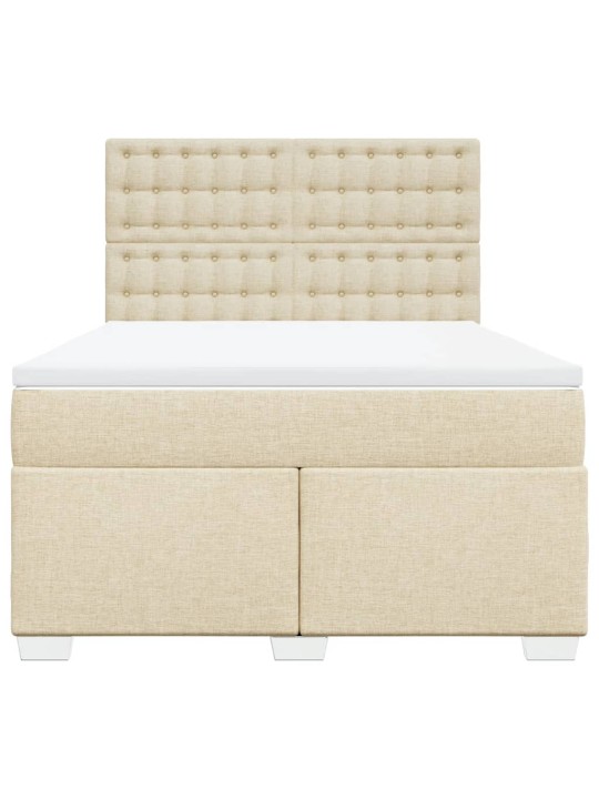 Box spring postel s matrací krémová 160x200 cm textil