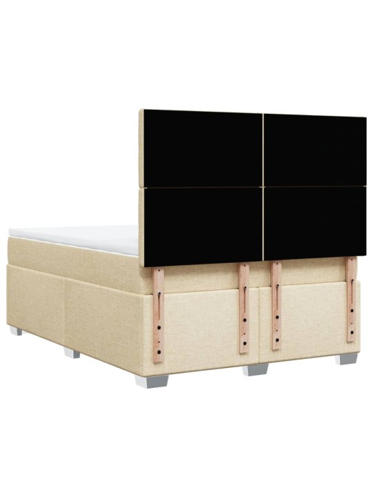 Box spring postel s matrací krémová 160x200 cm textil