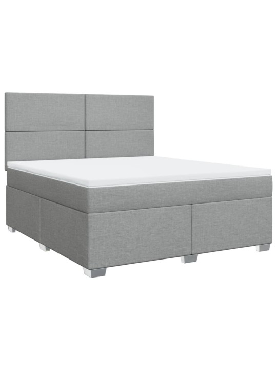 Box spring postel s matrací světle šedá 180 x 200 cm textil