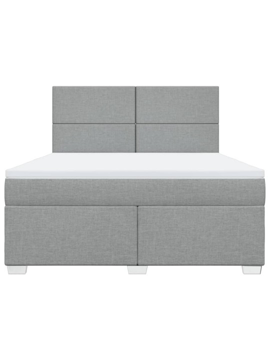 Box spring postel s matrací světle šedá 180 x 200 cm textil