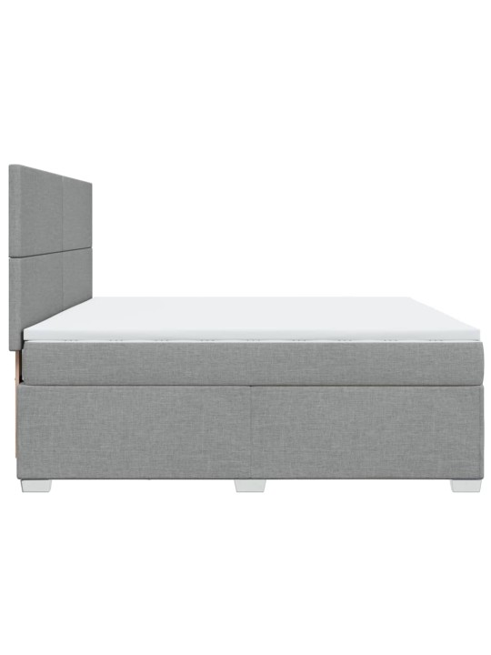 Box spring postel s matrací světle šedá 180 x 200 cm textil