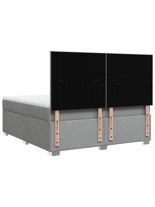 Box spring postel s matrací světle šedá 180 x 200 cm textil