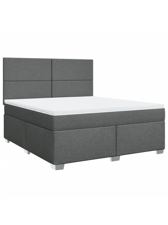 Box spring postel s matrací tmavě šedá 180x200 cm textil