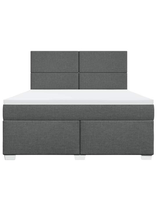 Box spring postel s matrací tmavě šedá 180x200 cm textil