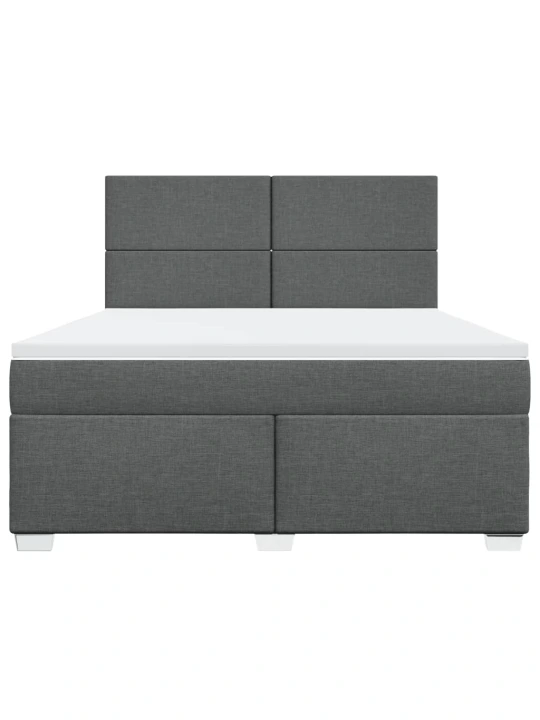 Box spring postel s matrací tmavě šedá 180x200 cm textil