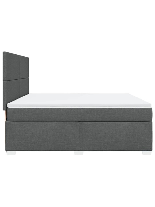 Box spring postel s matrací tmavě šedá 180x200 cm textil