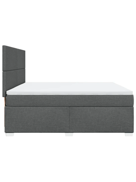 Box spring postel s matrací tmavě šedá 180x200 cm textil