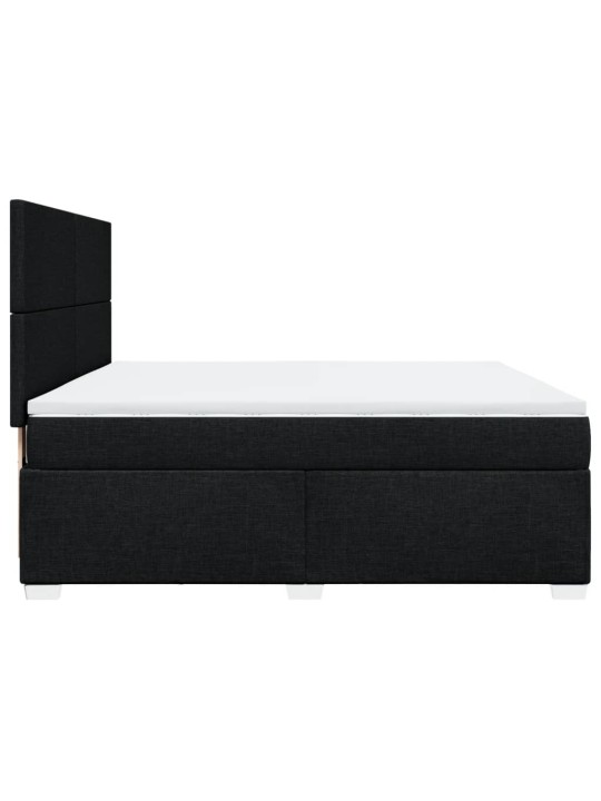 Box spring postel s matrací černá 180x200 cm textil