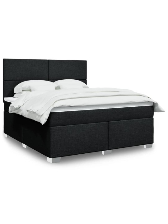 Box spring postel s matrací černá 180x200 cm textil