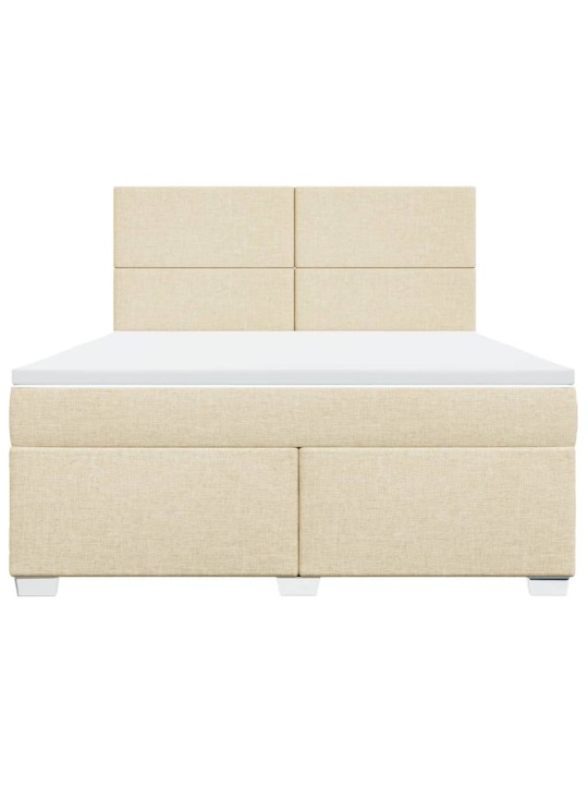 Box spring postel s matrací krémová 180x200 cm textil