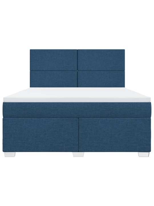 Box spring postel s matrací modrá 180x200 cm textil