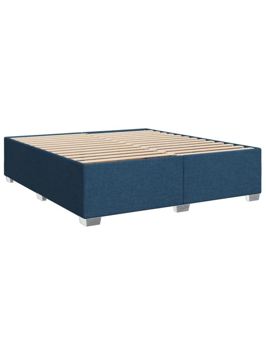 Box spring postel s matrací modrá 180x200 cm textil