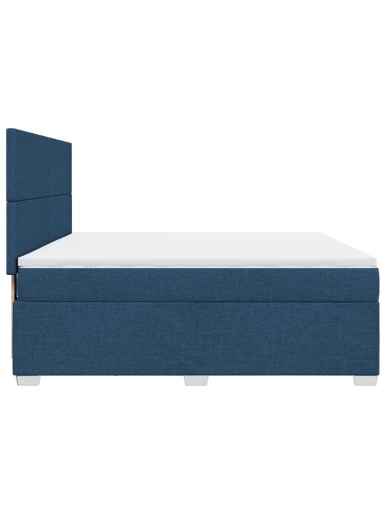 Box spring postel s matrací modrá 180x200 cm textil