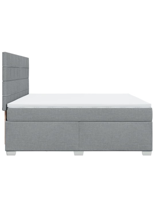 Box spring postel s matrací světle šedá 180 x 200 cm textil