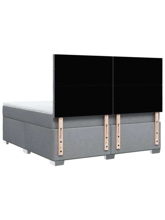 Box spring postel s matrací světle šedá 180 x 200 cm textil