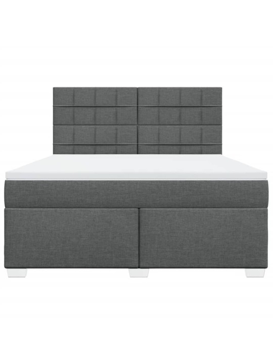 Box spring postel s matrací tmavě šedá 180x200 cm textil