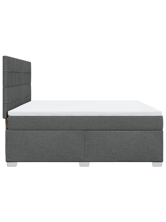 Box spring postel s matrací tmavě šedá 180x200 cm textil