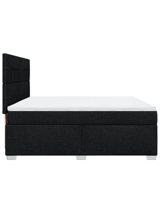 Box spring postel s matrací černá 180x200 cm textil
