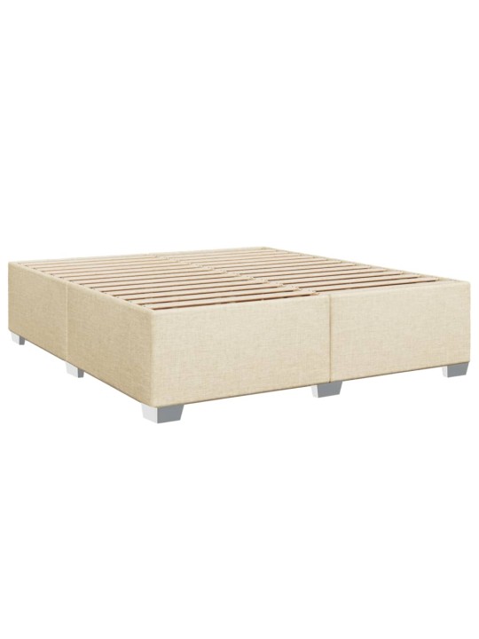 Box spring postel s matrací krémová 180x200 cm textil