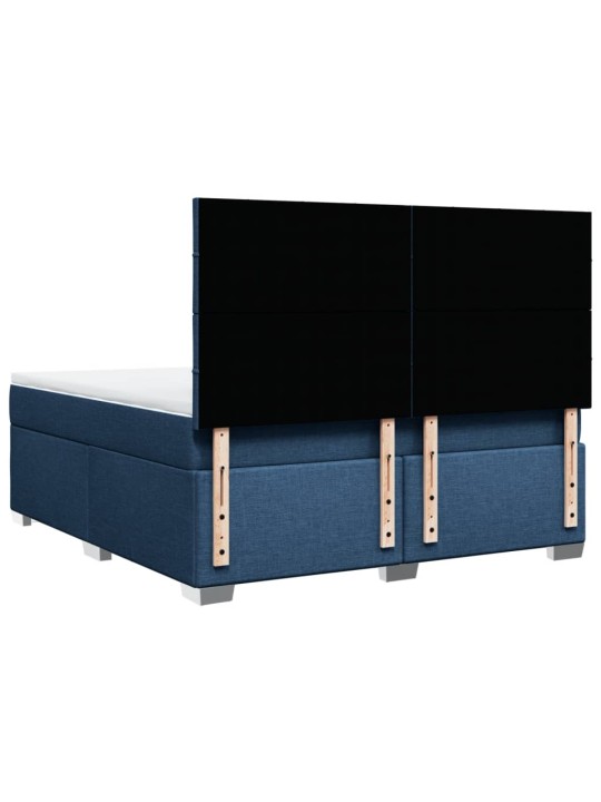 Box spring postel s matrací modrá 180x200 cm textil