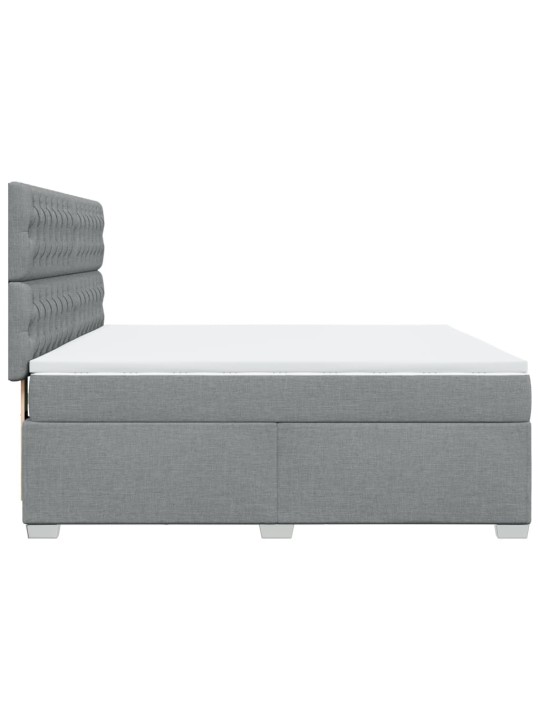 Box spring postel s matrací světle šedá 180 x 200 cm textil