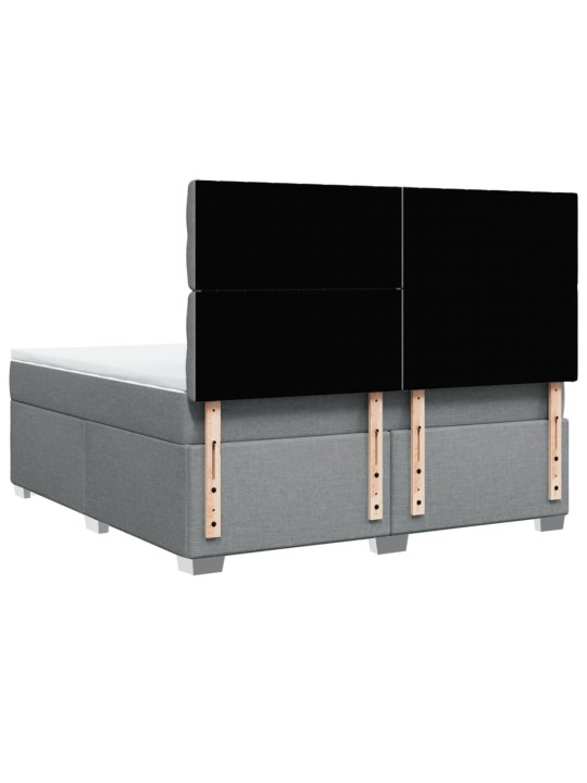Box spring postel s matrací světle šedá 180 x 200 cm textil