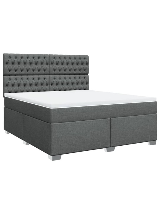 Box spring postel s matrací tmavě šedá 180x200 cm textil