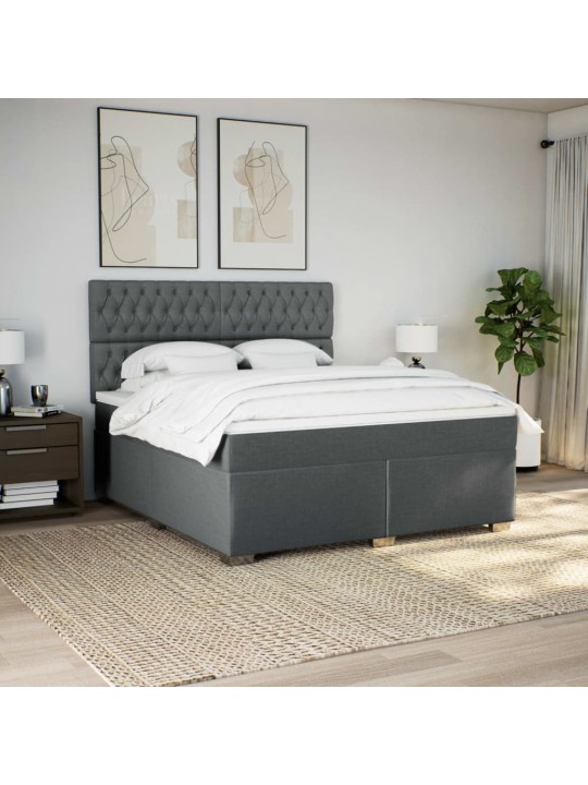 Box spring postel s matrací tmavě šedá 180x200 cm textil