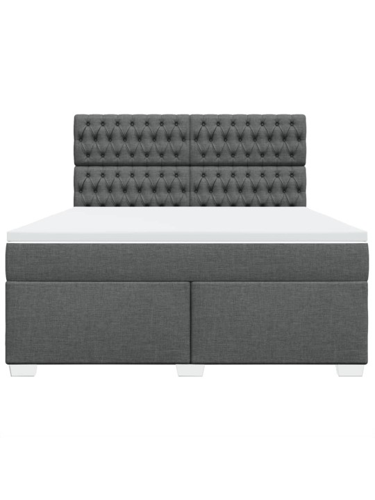 Box spring postel s matrací tmavě šedá 180x200 cm textil