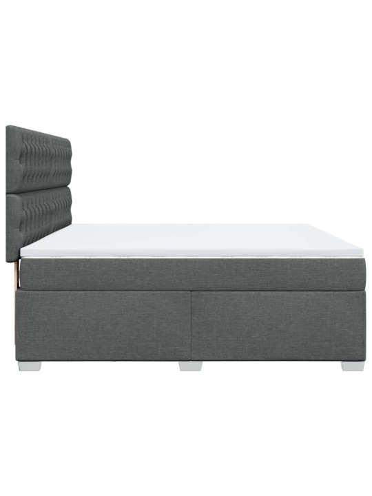 Box spring postel s matrací tmavě šedá 180x200 cm textil