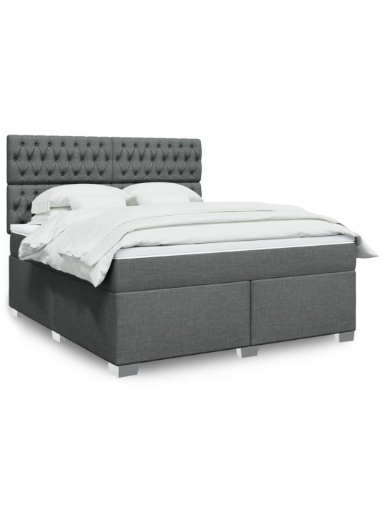 Box spring postel s matrací tmavě šedá 180x200 cm textil