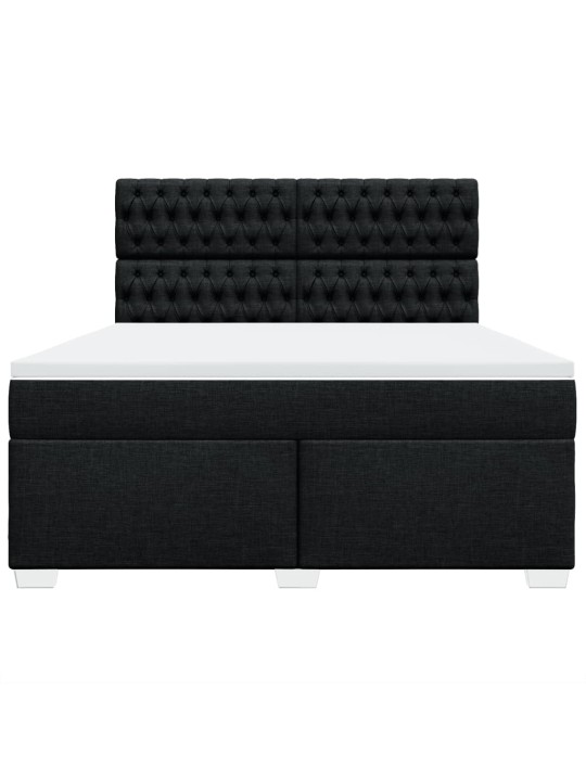Box spring postel s matrací černá 180x200 cm textil