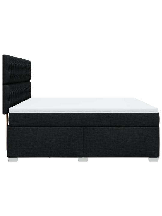 Box spring postel s matrací černá 180x200 cm textil