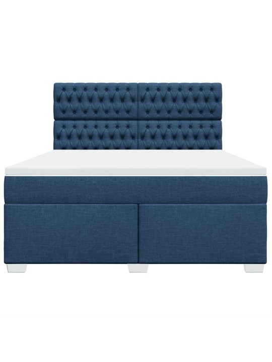 Box spring postel s matrací modrá 180x200 cm textil
