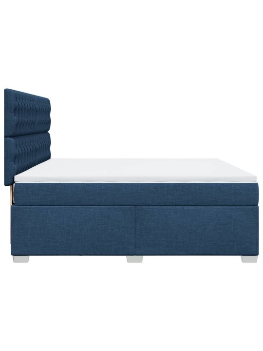 Box spring postel s matrací modrá 180x200 cm textil