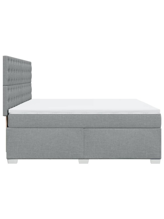 Box spring postel s matrací světle šedá 180 x 200 cm textil
