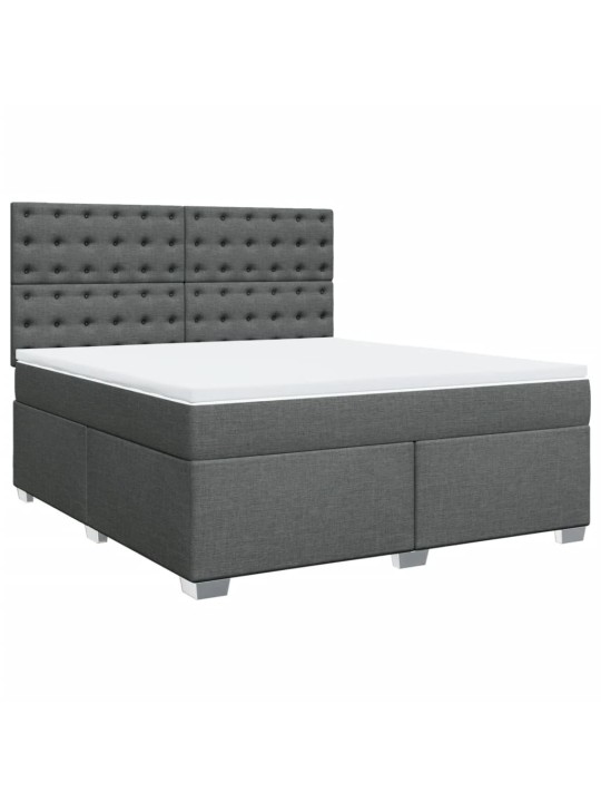 Box spring postel s matrací tmavě šedá 180x200 cm textil