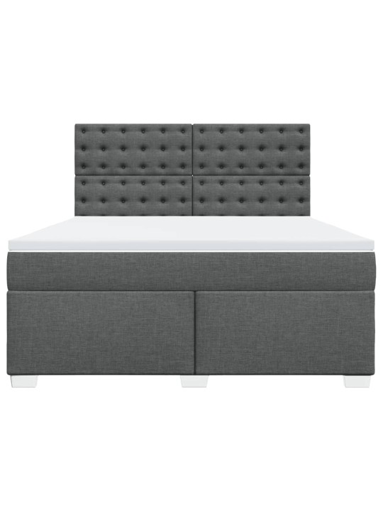 Box spring postel s matrací tmavě šedá 180x200 cm textil