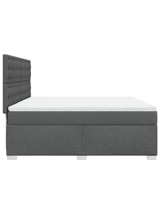 Box spring postel s matrací tmavě šedá 180x200 cm textil