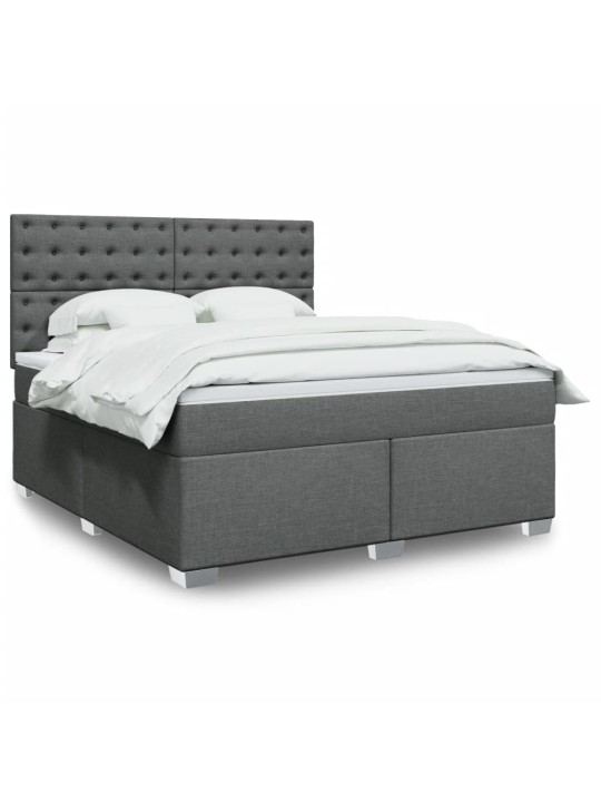 Box spring postel s matrací tmavě šedá 180x200 cm textil